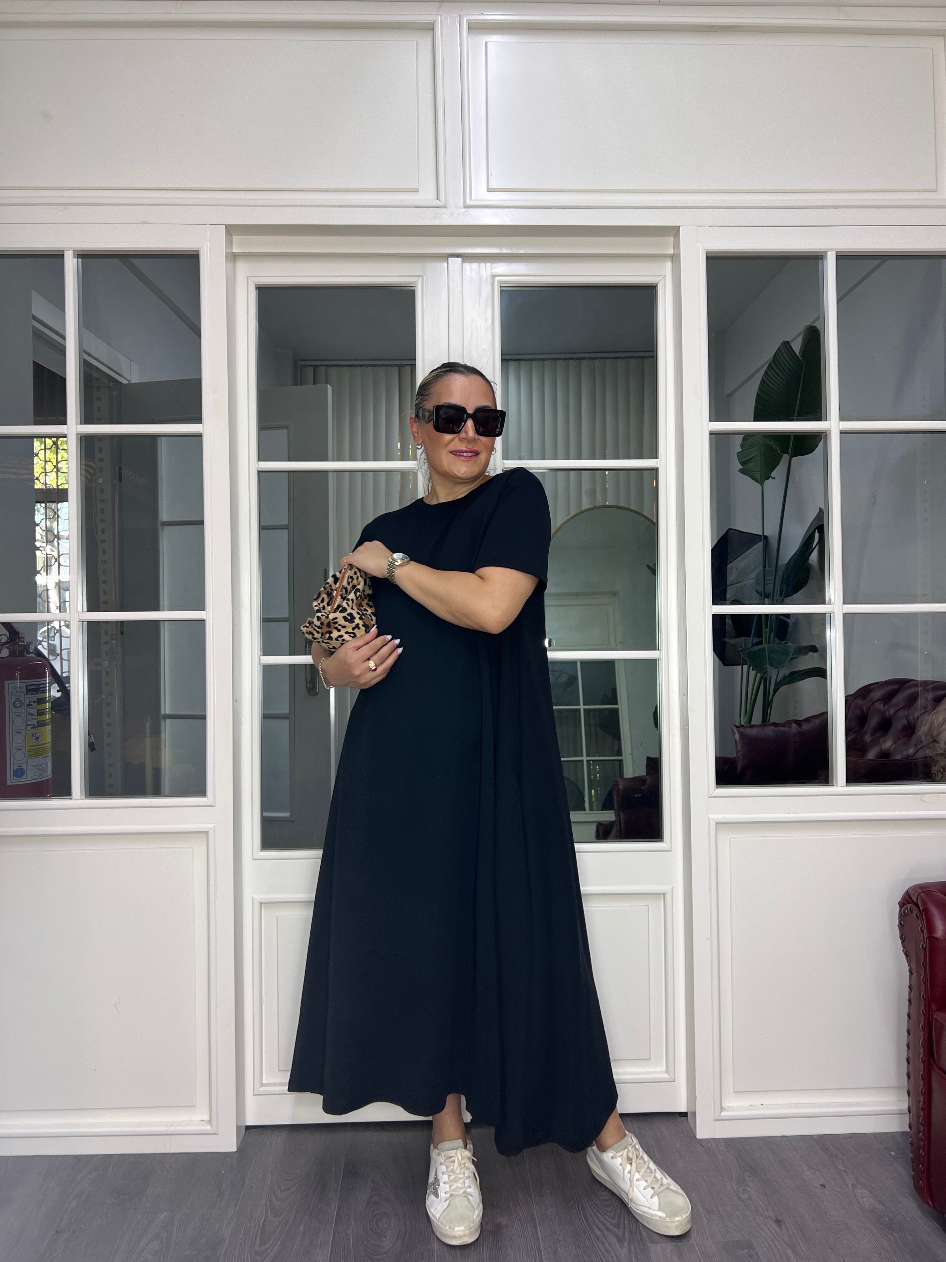 A02595 modal kumaş owersize bol maxi elbise