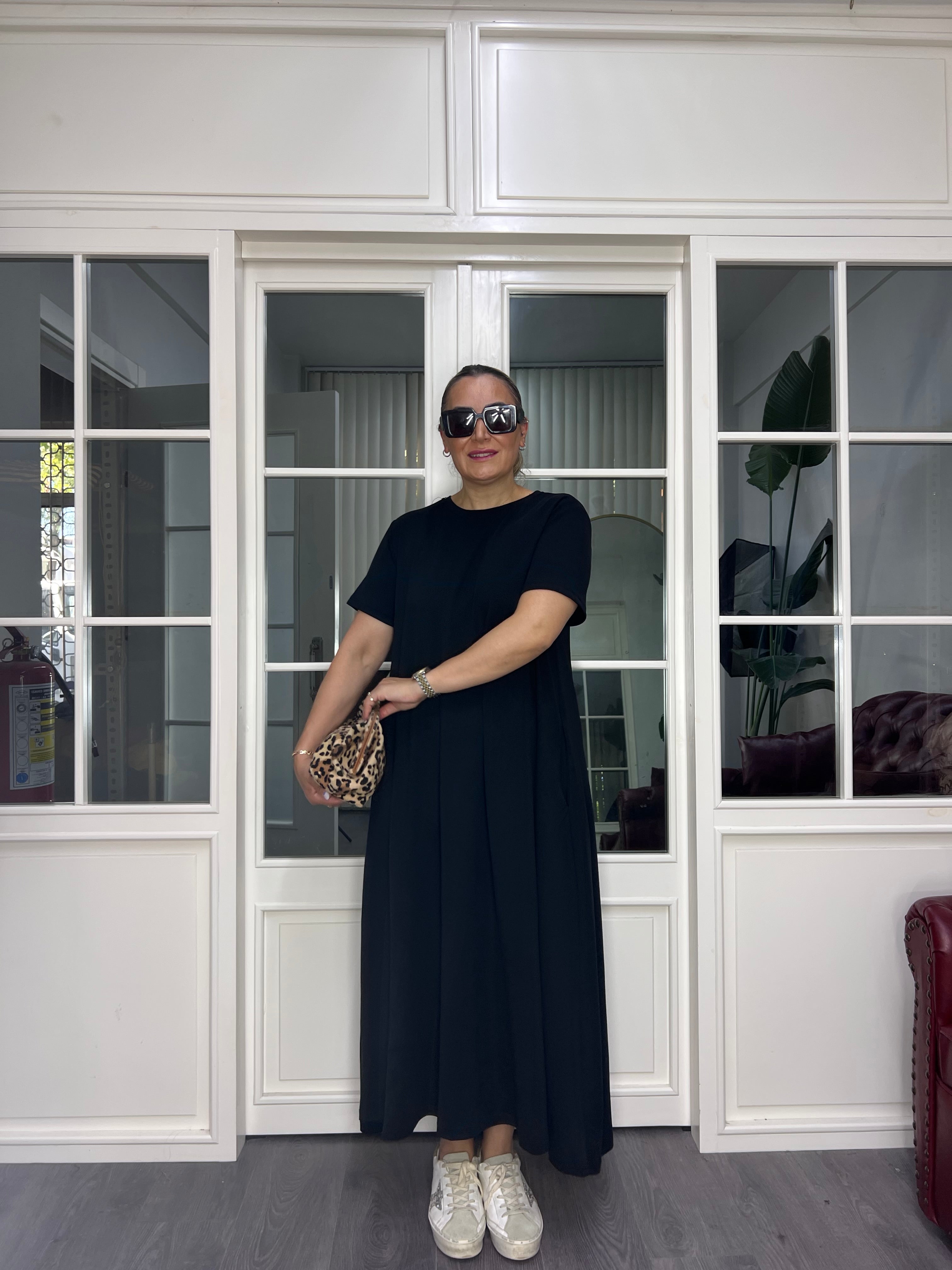 A02595 modal kumaş owersize bol maxi elbise